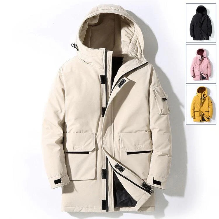 大人気 上品 ダウン80% 秋冬　ミドル丈ダウンコート メンズ ダウンコート フード付き ミドル丈 メンズ ダウンジャケット メンズコート アウター ダウン　防寒保温