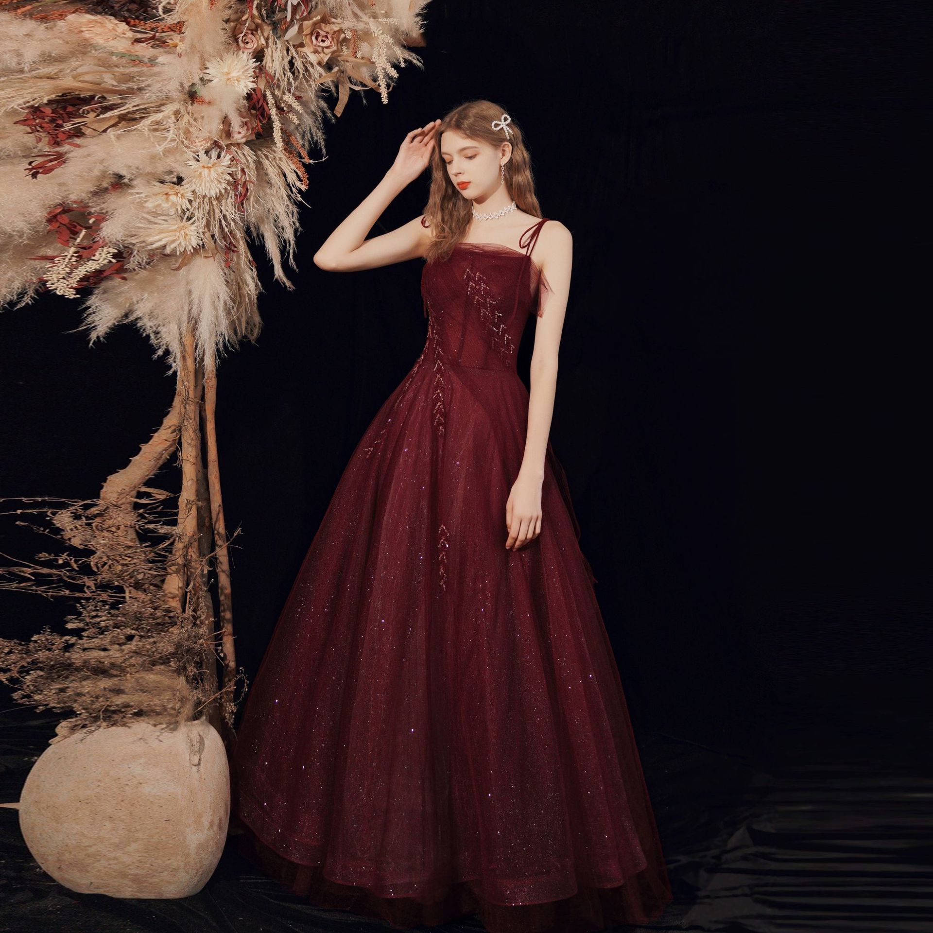 2025新気質 ンピース ロング 入学式 宴会 結婚式 ドレス パーティードレス お呼ばれ 披露宴