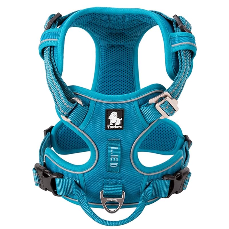 cocomall 2020新型 犬用ハーネス 犬用胴輪 ドッグ ペット用品 ハーネス 3M反射材料 訓練 ナイロン製 小型犬中型犬大型犬に向け 通気性 調節可能 (S, ブルー)