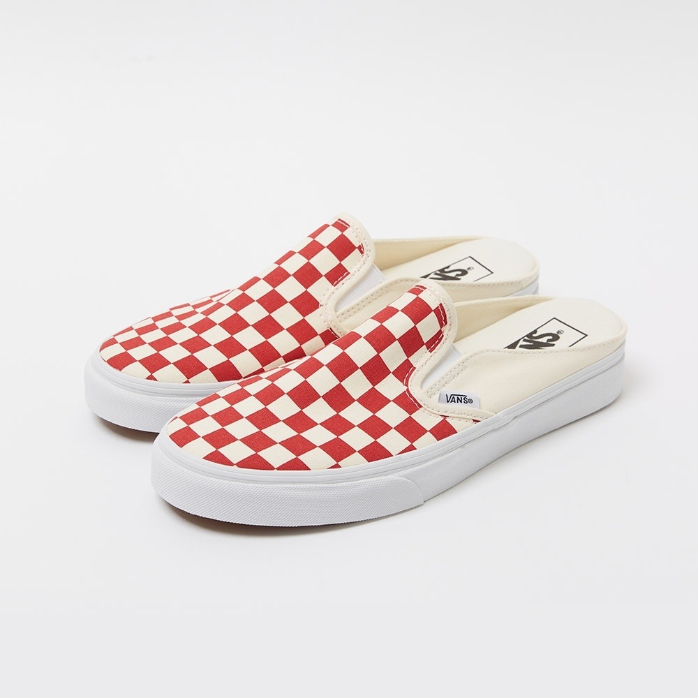 バンズクラシックスリッポンミュール-(チェッカーボード) レーシングレッド:ホワイト/ VN0004KTTLF1
