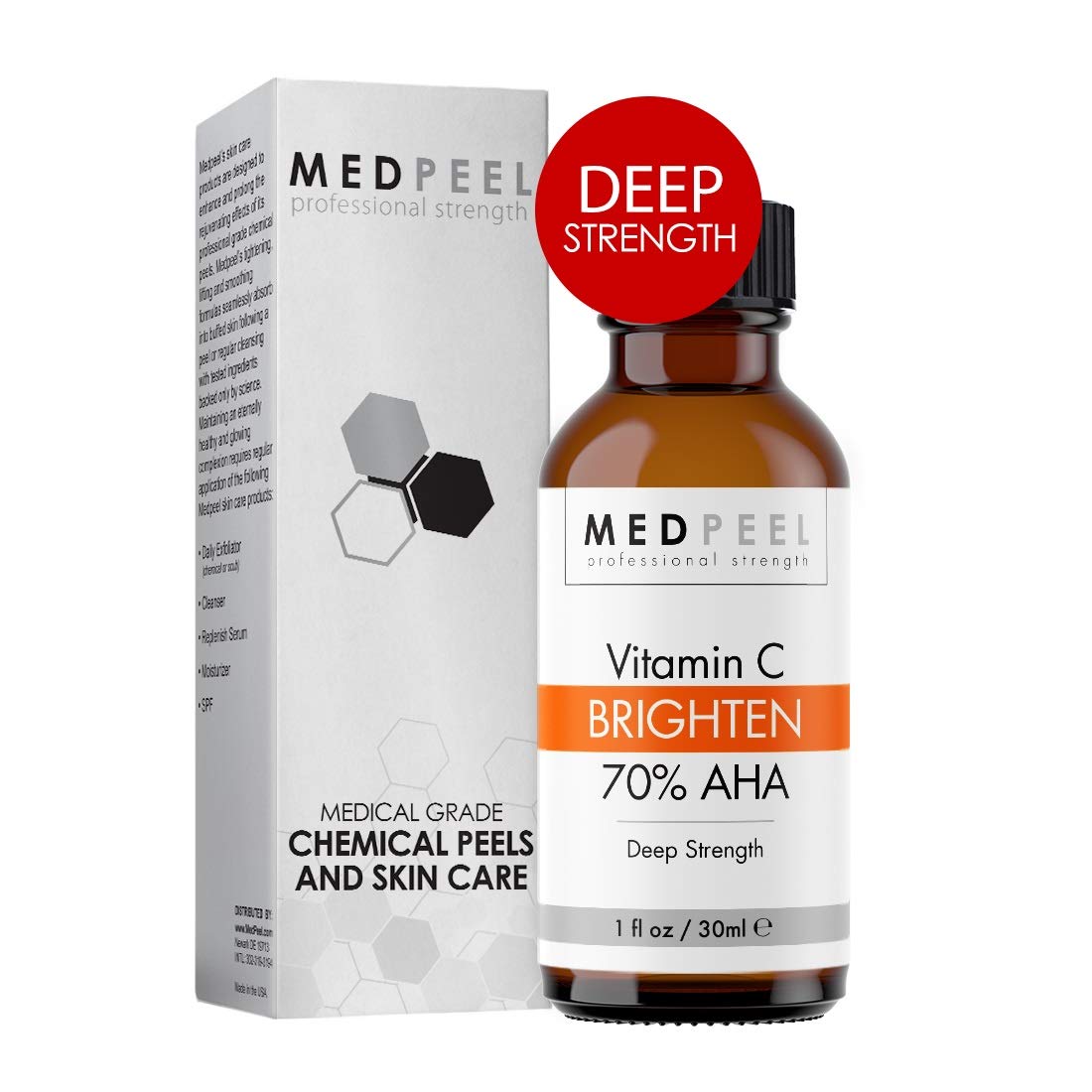 MedPeel70%AHA&ビタミンCブライトニングケミカルピール深みのあるプロフェッショナル&メ