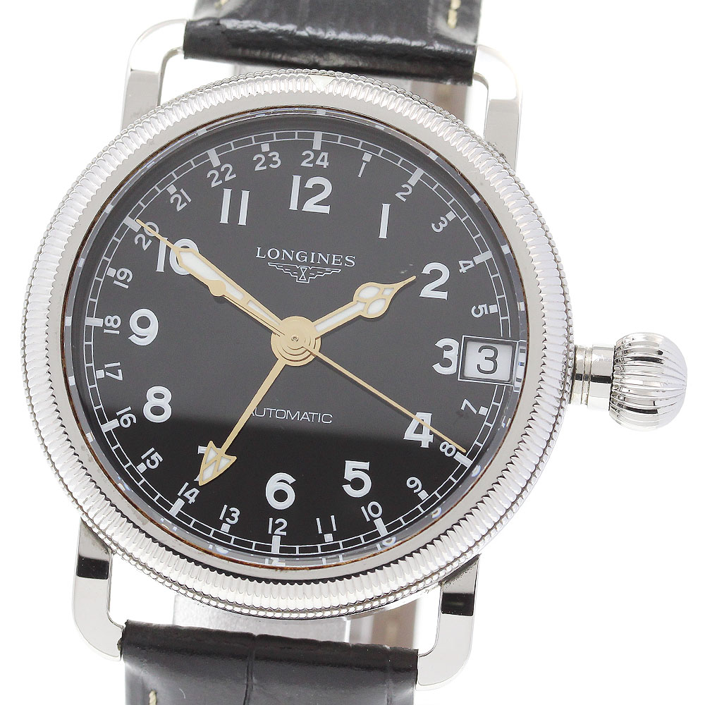ロンジン LONGINES L2.778.4 ヘリテージ アビゲーション オーバーサイズ クラウン デイト 自動巻き メンズ _842499【中古】
