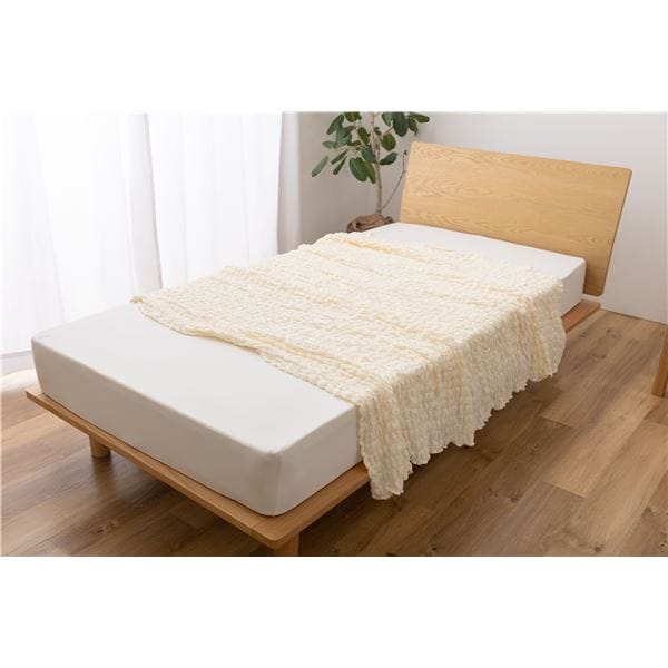 タオルケット 寝具 約190x140cm シングル アイボリー さらっと快適 天然素材 綿シリーズ くしゅくしゅ タオルケット 寝室