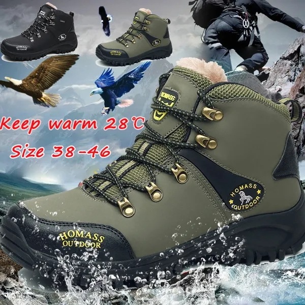 Men Waterproof Hiking Shoes Outdoor Boots Climbing Mountaineering Boots