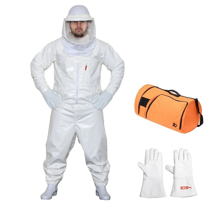 正規販売店 蜂防護服 ラプターPRO GALE 蜂防護手袋 専用収納バッグ セット V-3900-V-5