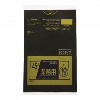 ジャパックス スタンダードポリ袋45L 黒 10枚x60冊 TM47