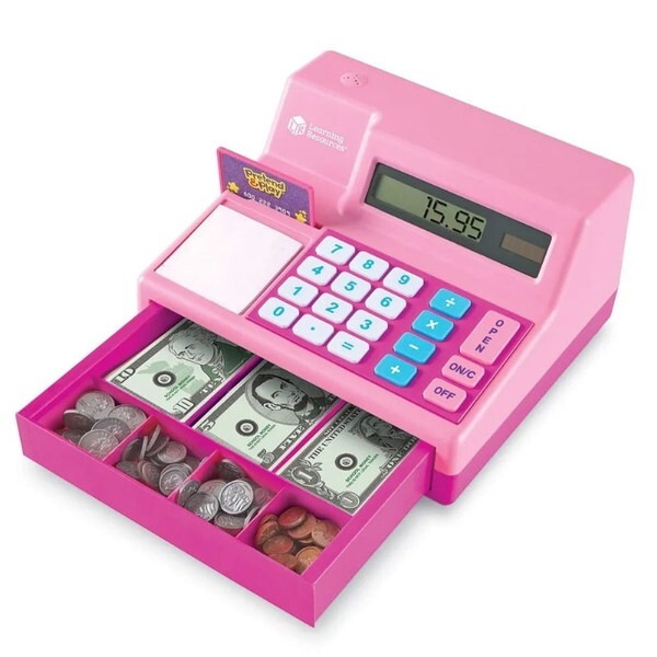 LER 2629P Pretend & Play Calculator Cash Register (Pink) 電卓式レジ 米ドル付き (ピンク)