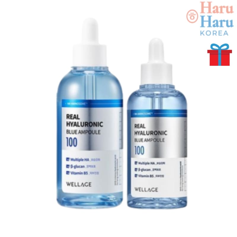 【韓国人気アンプルセット】リアルヒアルロニックブルー 100アンプル 100ml+75ml, 計175ml/大容量 ヒアルロン酸 美容液 アンプル セラム/インナードライ/水分 保湿/スキンケアセット