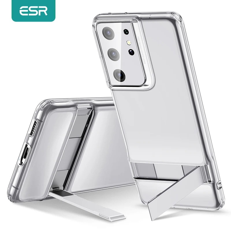 Esr-Samsung Galaxy用の透明なキックスタンドケースs21 pluss23超クリア用のtpuバックカバー