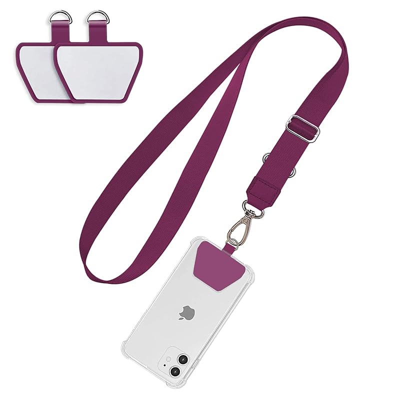 [Doormoon] ショルダーストラップ ネックストラップ スマホストラップ 首掛け 着脱簡単 2枚バッチ付き 全機種対応 落下防止 日常 アウトドアに対応 (パープル) 5,376円