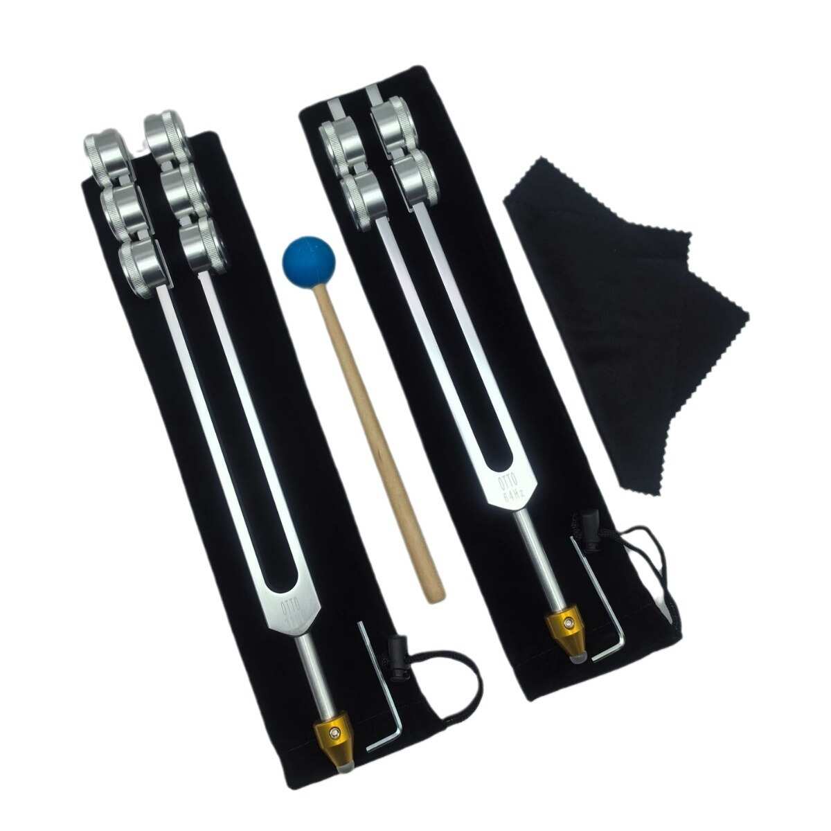 32HZ 64HZ 128HZ アルミニウム製音叉セット 瞑想グッズ 音叉 付属スタンド 周波数調整用 音響測定