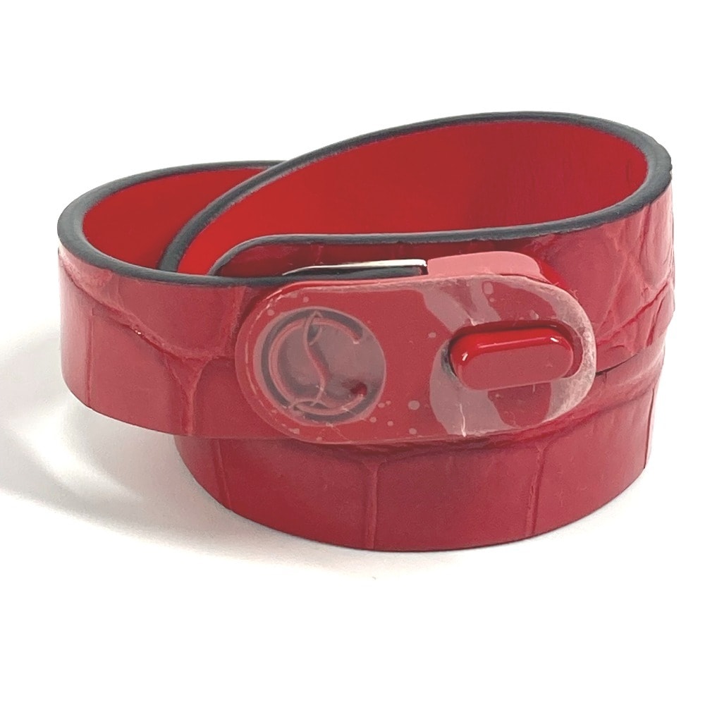 ブレスレット 3205169 CLロゴ 2重 バングル アクセサリー レザー レッド