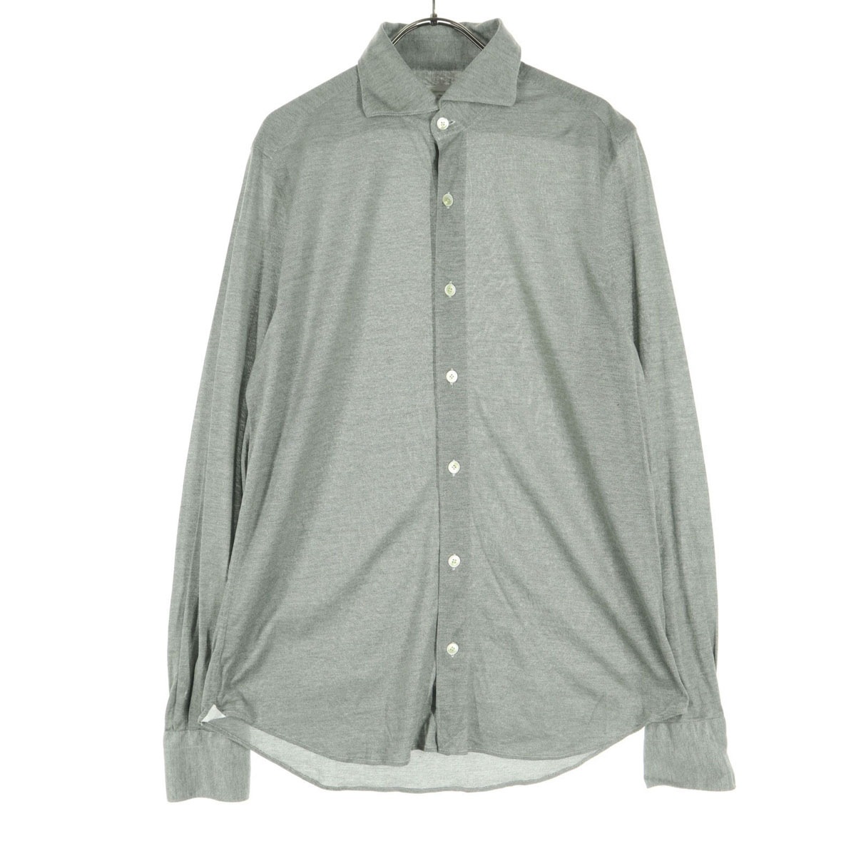 美品 イタリア製 長袖 コットンシャツ 16/41 グレー系 メンズ 古着 6,142円