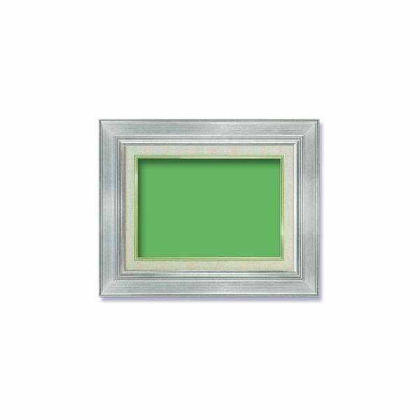 ( 油額 ) 油絵額 F3号 273×220mm シルバー 油縁 キャンバス額 UVカットアクリル仕様 銀の油絵額 額 額縁 フレーム