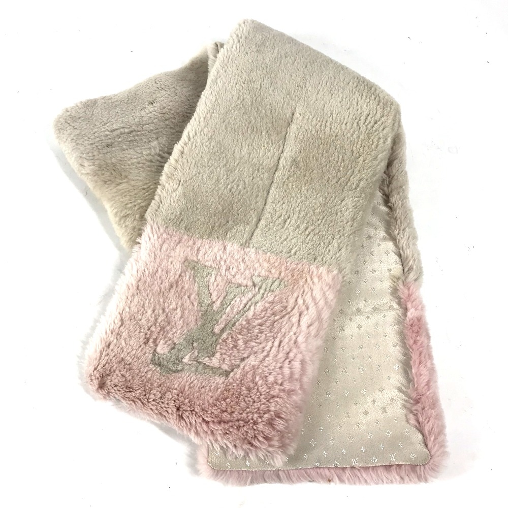 マフラー M70873 エシャルプ LV インザシティ LVロゴ ファー ティペット ピンク