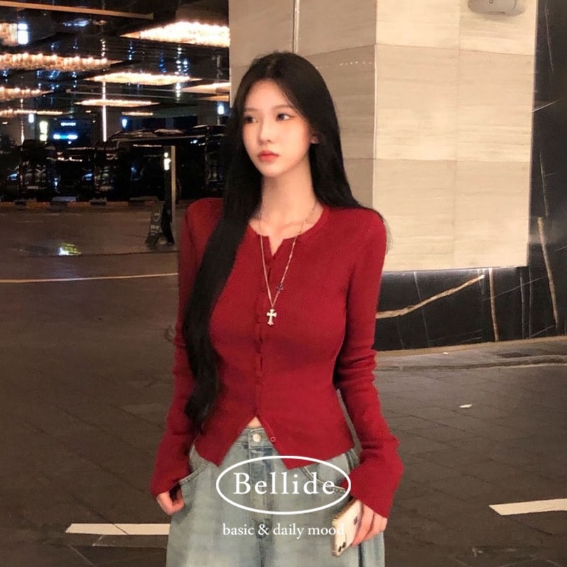 [MADE] フェリーリブラウンドニットカーディガン cd1246