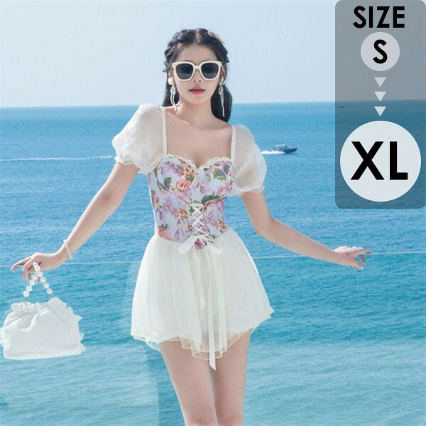 ワンピース水着 ぽっちゃり 水着 レディース 大きいサイズ 韓国ファッション セクシー感 ガール 可愛い 袖付き フリル 痩せ見え 体型カバー ぽっちゃり水着 温泉 ビーチ プール 海 水泳 セクシ