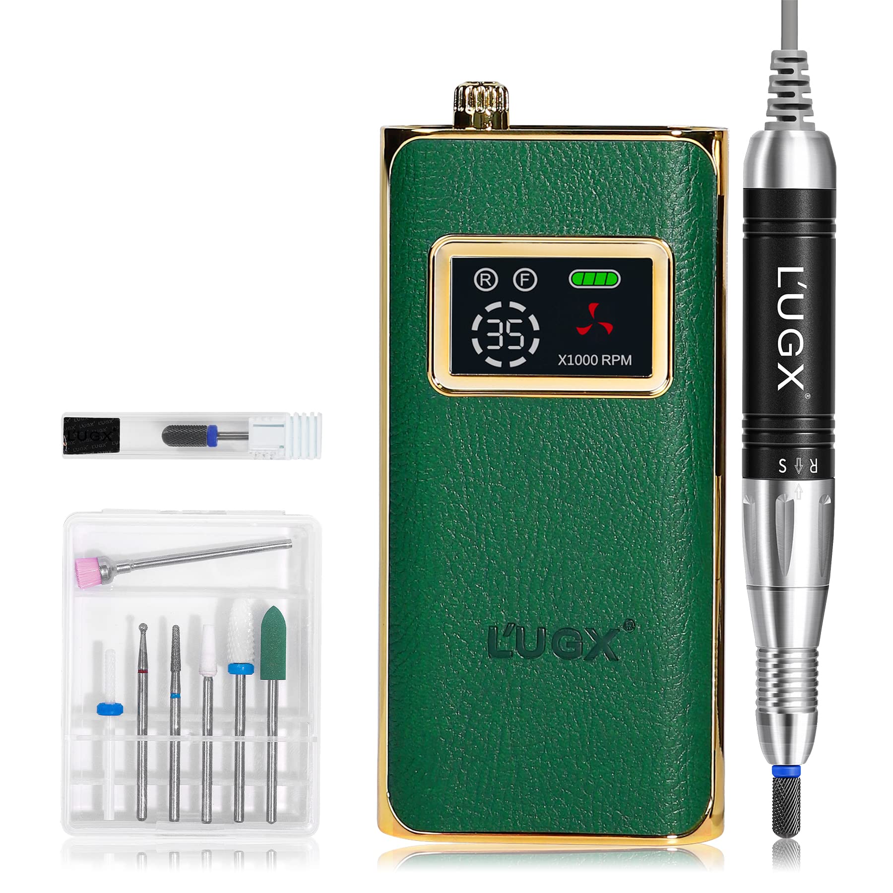 LUGX 電動ネイルマシン 35000RPM ネイルマシーン プロ ネイルドリル 研磨 爪磨き 自宅サロン用