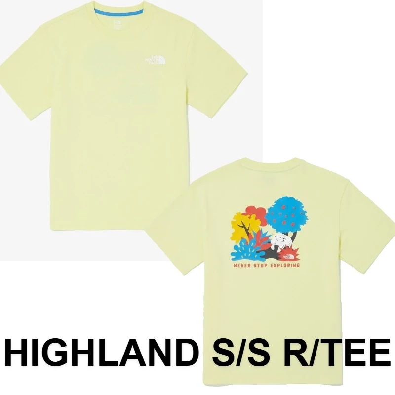 韓国正規品保証 関税負担なしNT7UQ03A HIGHLAND S S R TEEデイリー 基本 着装 男子 女子 人気 韓国 ファッション 男女共用 アウトドア
