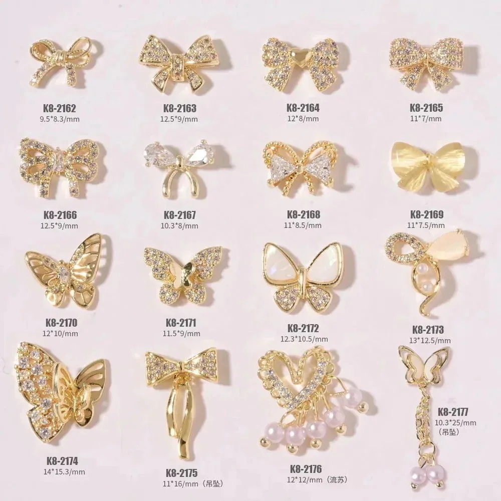 【10点セット】毎日厳選 ジェルネイルビジューメタルストーンパーツハートスターリボンチャームチョウ蝶バタフライレジン1粒大好評