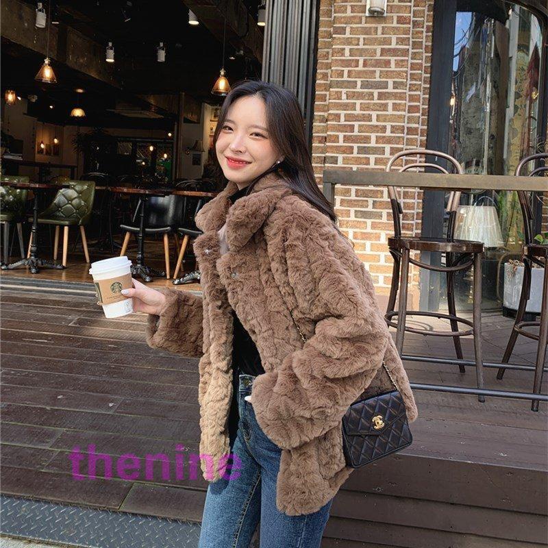女性のファッション冬の新しいエコフェイクフォックスファーコートノースカラー