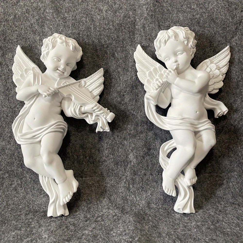 ウォールインテリア 壁掛けインテリア 天使 エンジェル ウォールステッカー 彫刻 軽量 装飾 デコレーション 西洋 おしゃれ