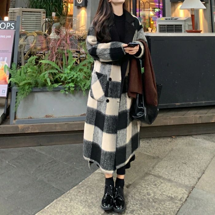 可愛い 羽織り 30代 50代 体型カバー 冬 ボア カジュアル テーラード 黒 20代 チェスターコート 大人 エレガント 暖かい チェック フェミニン 春 ロング丈 40代 レディース アウター 5,284円