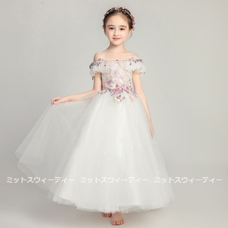 キッズドレス 女の子 子供 ピアノ発表会 発表会 セレモニー フラワー 結婚式 子ども フラワーガー