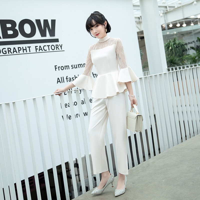 【お1人様1点限り】 セットアップ レデース 韓国 スーツパンツ トップス 2点セット パンツドレス 結婚式 セットアップ