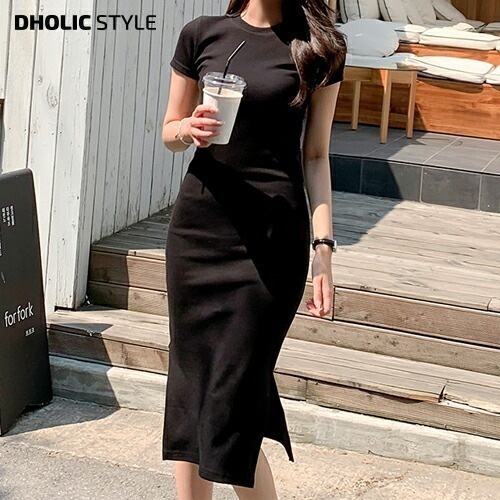 [メガ割りSALE]スリムフィット半袖ワンピース・p361342