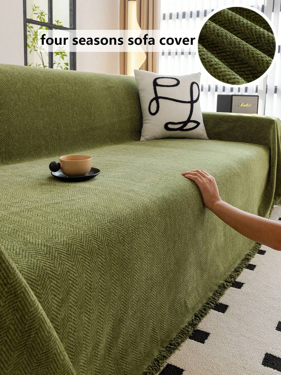 個 無地ソファカバーソファブランケットシェニールソファプロテクターオールシーズン使用可能寝室とリビングホームデコレーション