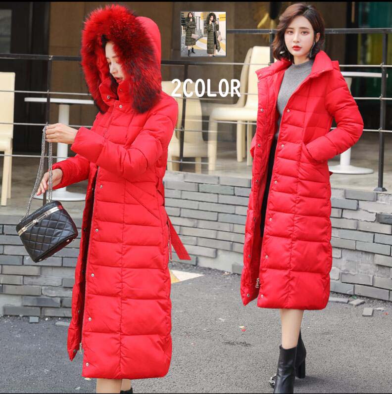 品質良い ファー付き 取り出し可能 フード付き ダウンコート 保温 防風 アウターお出かけ 通勤 OL オフィス フェイクファー 厚手 暖かい ロング丈 レディース 体型カバー 冬服 ロングコート 軽