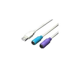 （まとめ）変換名人 USB-PS2変換（2分岐） USB-PS2(×10セット)