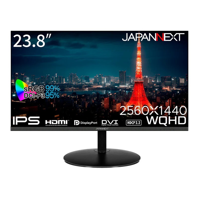 JAPANNEXTジャパンネクスト 液晶ディスプレイ(23.8型/IPS/WQHD 2560×1440/75Hz/7ms)(ブラック) JNIPS2380FLWQHDN