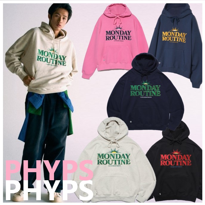 [PHYPS]2023SS MONDAY ROUTINE STITCH HOODIE, 5color