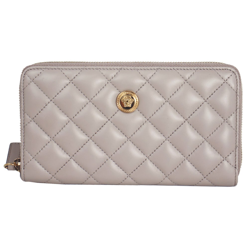 ラウンドファスナー長財布 メデューサ キルティング レザー ベージュ系 DPDI175S 1A03912 1E99V