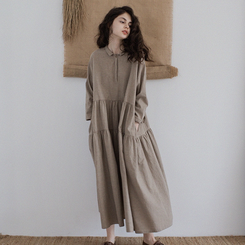 ロング丈 ワンピースゆったり　薄手　レディース 体型カバー着痩せ　母の日 プレゼント 新作　お洒落 キレイめ 　夏用　涼しい20代30代40代