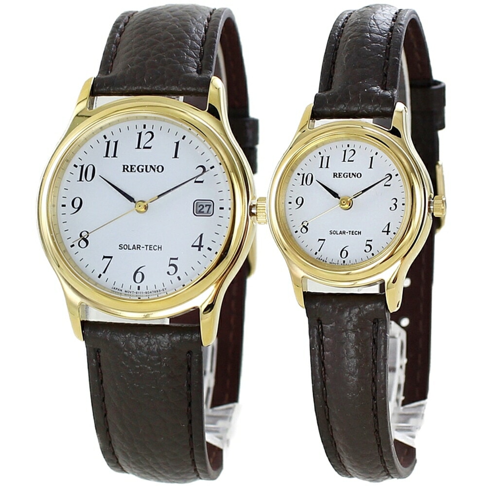 特典付き ペアウォッチ ソーラー 腕時計 手表 シチズン レグノ 携帯 腕時計ケース付き 見やすい 文字 盤 シンプル 両親 プレゼント 祖父 祖母 敬老の日 結婚記念日 誕生日 ペアギフト 記念日