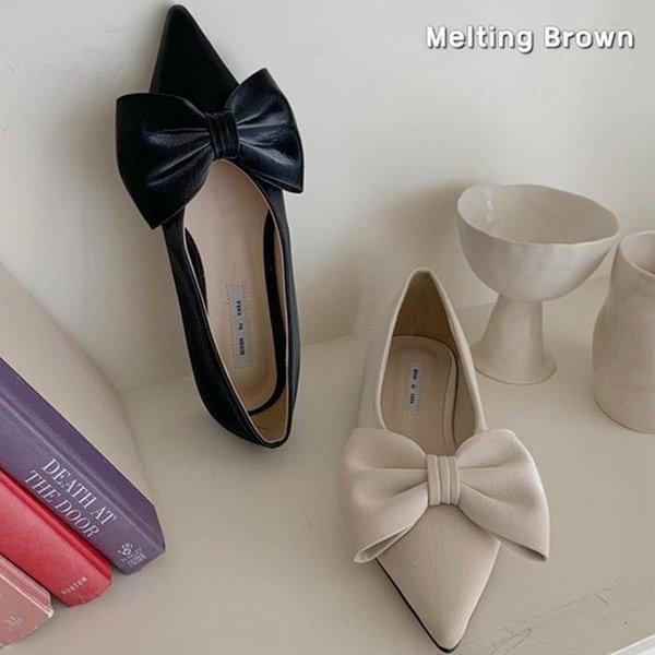 女性リボンシューズ ローヒールシューズ KR66
