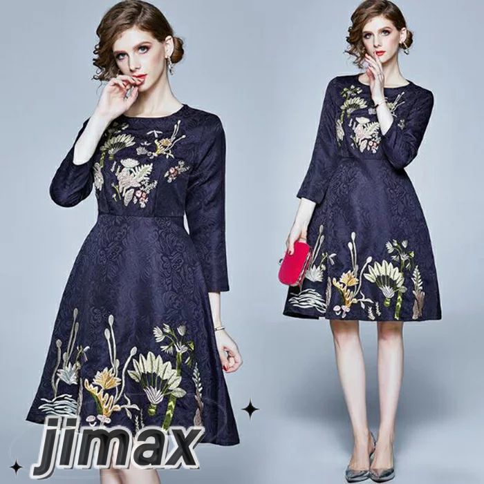 パーティードレス 結婚式 ワンピース 花柄刺繍 フォーマルドレス お呼ばれ ドレス フォーマル 服 服装 ミセス ブライズメイド 大人 上品 20代30代40代 大きいサイズ 春 夏 秋 冬 パーティ