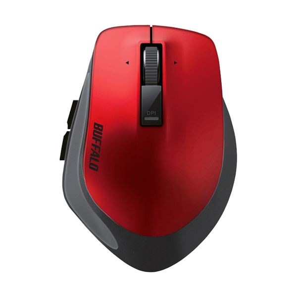 （まとめ） バッファロー 無線 BlueLEDプレミアムフィットマウス Mサイズ レッド BSMBW500MRD 1個 5セット