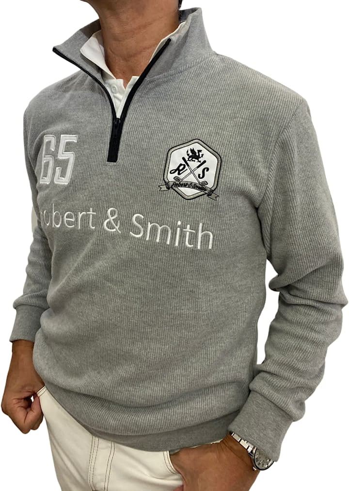 ロバートアンドスミス ゴルフ ウエア 防寒 セーター カチオン糸使用 メンズ( グレー, L)