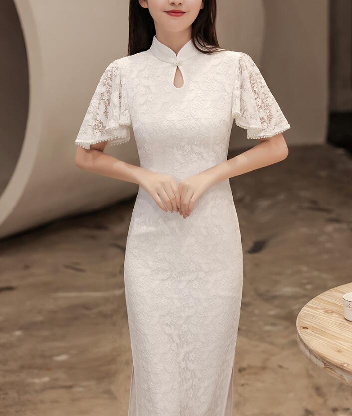 チャイナ服イブニングドレスディナー パーティー 礼服韓国ファッション レディース ワンピース ロングスカート 綺麗高級感 可愛い結婚式 卒業式 演奏会発表会 成人式LF14