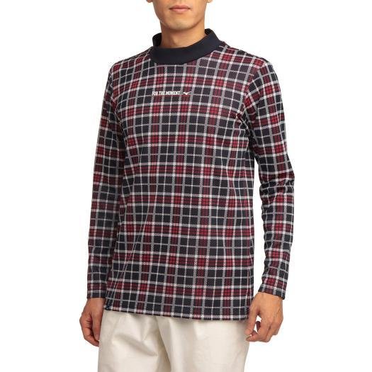 特価ブランド MIZUNO（ミズノ） チェックジャガードハイネックシャツ(大きいサイズ) ゴルフ 長袖シャツ E2JA156514 メンズ その他