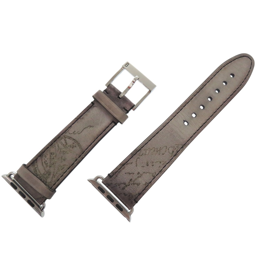 美品 レザーベルト　替えベルト AppleWatch アップルウォッチ 44対応　カリグラフィ 腕時計 レザー/レザー グレー 1843【中古】 ユニセックス