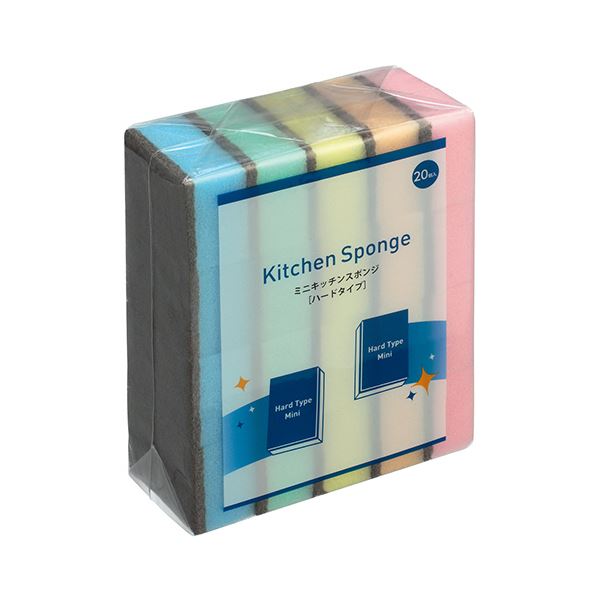 （まとめ）TANOSEE ミニキッチンスポンジハード 1パック（20個）[x20セット]