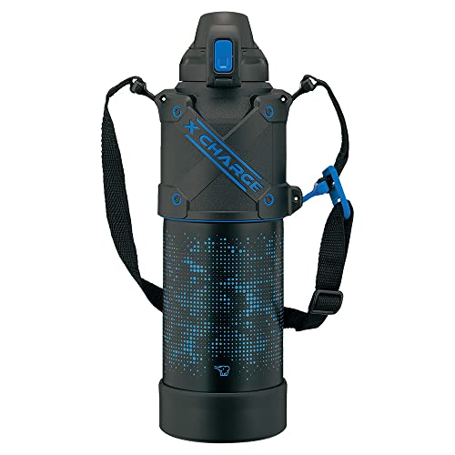 象印マホービン(ZOJIRUSHI) 水筒 シームレスせん スポーツタイプ 大容量 1.5L 直飲み ステンレスクールボトル ブル―ブラック せんとパッキン一体化 お手入れ簡単 洗う点数2点のみ SD