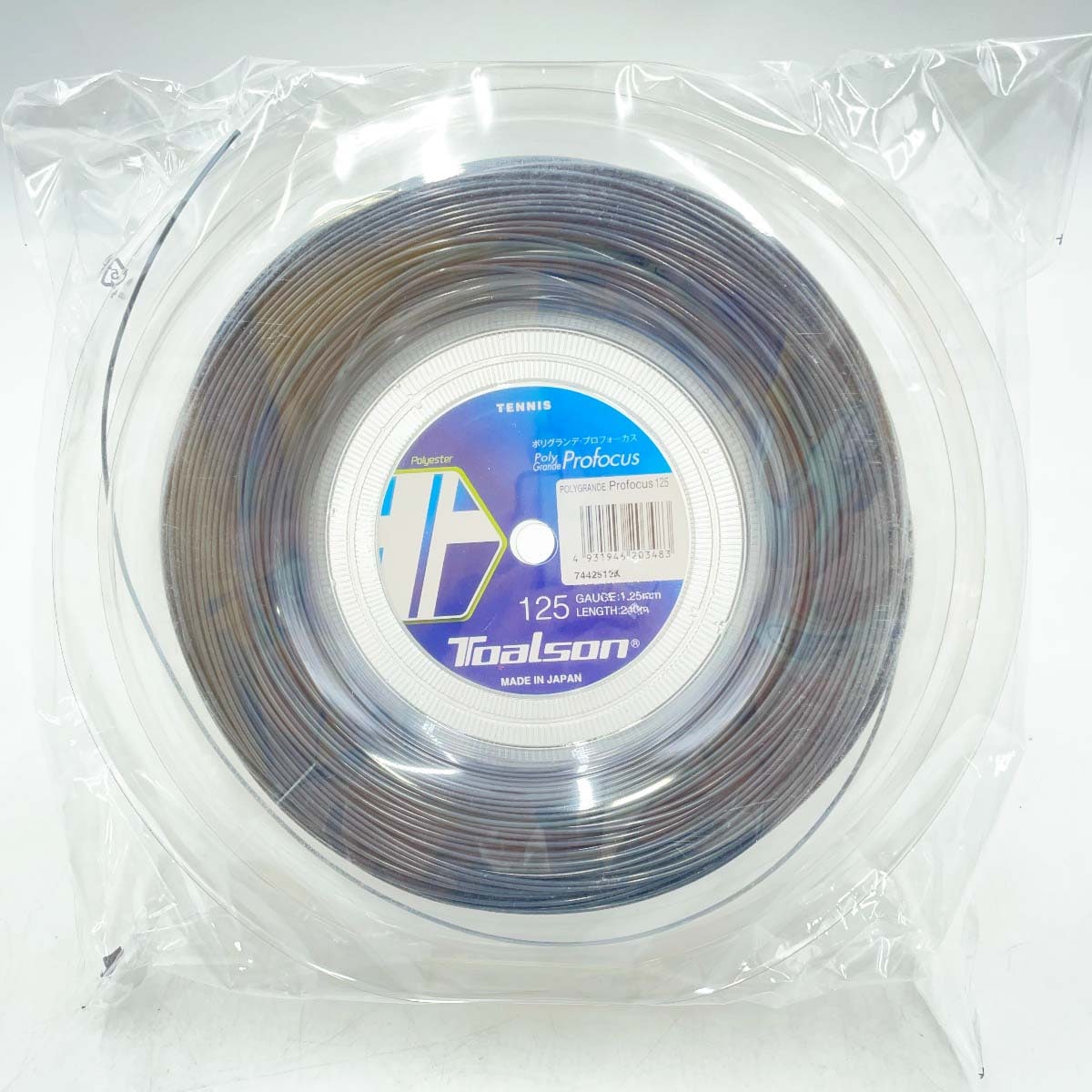 【中古・未使用品】トアルソン ポリグランデ プロフォーカス 125 POLY GRANDE Profocus 硬式 テニス ストリング ガット 240m ロール ブラック 7442512K TOALS