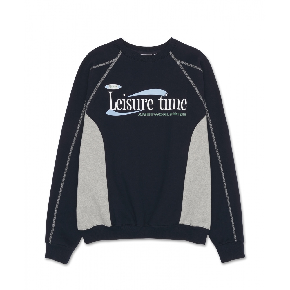 AMES-ワールドワイドレジャータイムロゴスウェットシャツネイビー