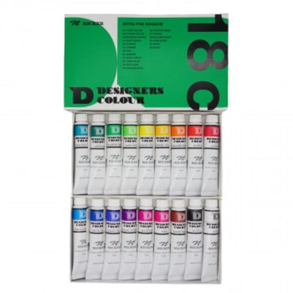 ニッカー絵具 デザイナースカラー 18色セットN DC20ML18N